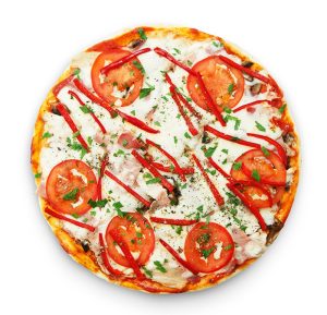 Delicious Pizza With Mushrooms And Meat PRRXEMN Min 300x289